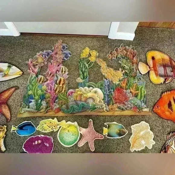 Vintage Ocean Animal Two Sides Die Cut Cardboard Cutouts Decorations Made In USA - Picture 4 of 6